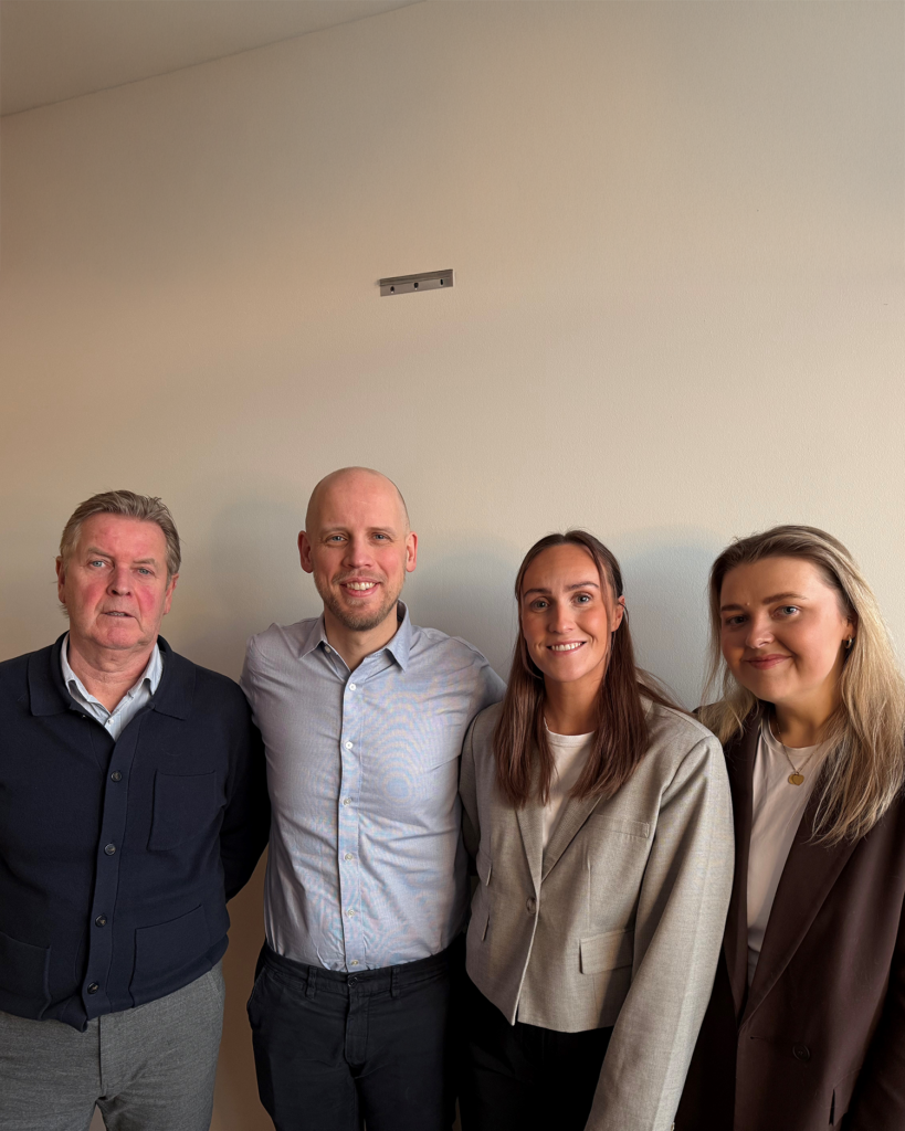 Four colleagues working at the LEMAN Iceland office